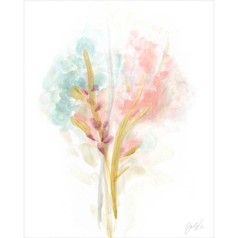 Floral Trace II Black Modern Wood Framed Art Print by Vess, June Erica