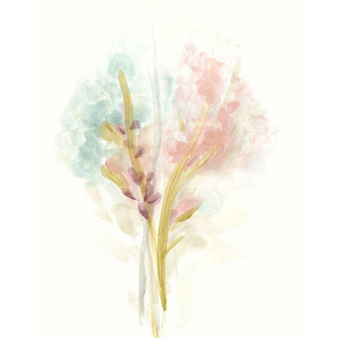 Floral Trace II Black Modern Wood Framed Art Print by Vess, June Erica