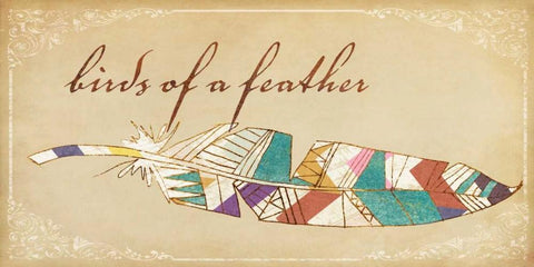 Birds of a Feather I White Modern Wood Framed Art Print with Double Matting by Fagalde, Jarman