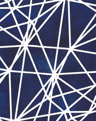 Indigo Pattern I White Modern Wood Framed Art Print with Double Matting by Popp, Grace