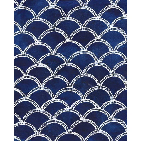 Indigo Pattern II Gold Ornate Wood Framed Art Print with Double Matting by Popp, Grace