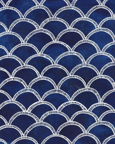 Indigo Pattern II Black Ornate Wood Framed Art Print with Double Matting by Popp, Grace