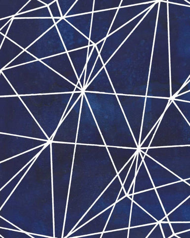 Indigo Pattern V White Modern Wood Framed Art Print with Double Matting by Popp, Grace