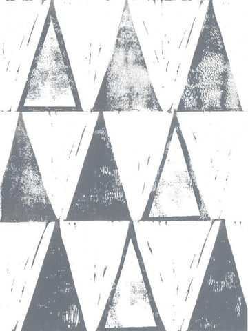 Triangle Block Print I Black Ornate Wood Framed Art Print with Double Matting by Popp, Grace