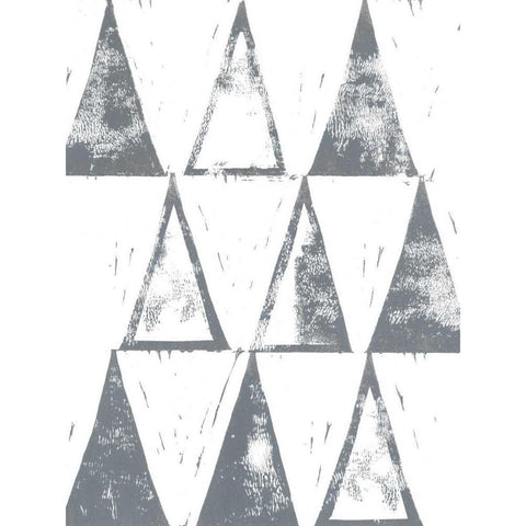Triangle Block Print II Black Modern Wood Framed Art Print by Popp, Grace