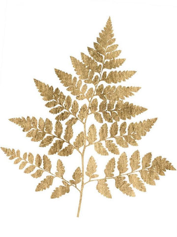 Graphic Gold Fern I White Modern Wood Framed Art Print with Double Matting by Studio W