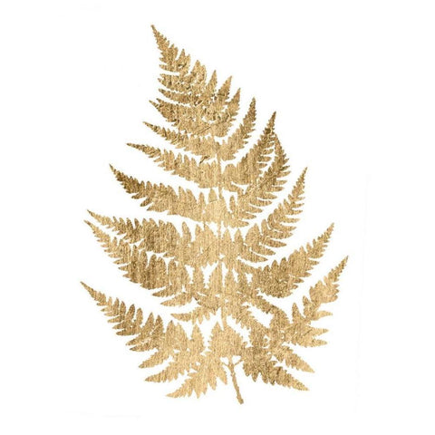 Graphic Gold Fern IV Black Modern Wood Framed Art Print with Double Matting by Studio W