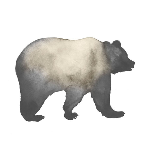 Sepia Animal Silhouette I White Modern Wood Framed Art Print with Double Matting by Popp, Grace