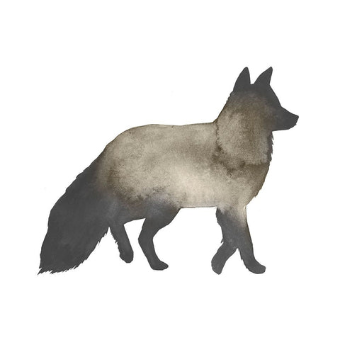 Sepia Animal Silhouette II White Modern Wood Framed Art Print with Double Matting by Popp, Grace