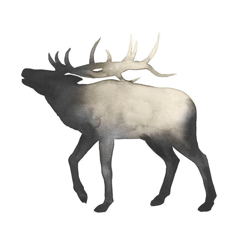 Sepia Animal Silhouette VI Black Modern Wood Framed Art Print by Popp, Grace