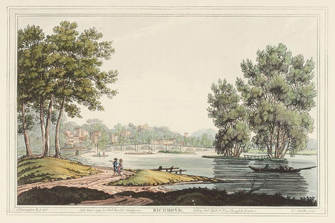 Richmond, England White Modern Wood Framed Art Print with Double Matting by Stadler, Joseph