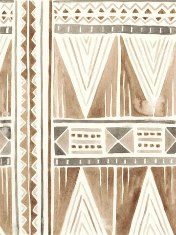 Tribal Impressions I White Modern Wood Framed Art Print with Double Matting by Vess, June Erica