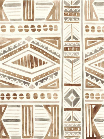Tribal Impressions II Black Ornate Wood Framed Art Print with Double Matting by Vess, June Erica