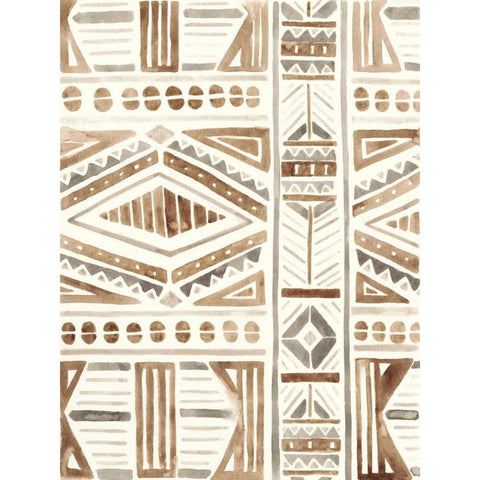 Tribal Impressions II Black Modern Wood Framed Art Print by Vess, June Erica