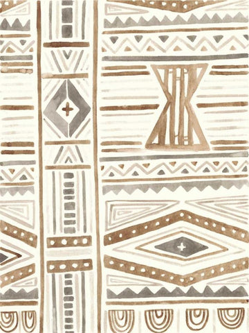 Tribal Impressions III Black Ornate Wood Framed Art Print with Double Matting by Vess, June Erica