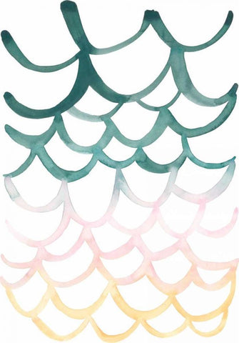 Mermaid Scales I Black Ornate Wood Framed Art Print with Double Matting by Popp, Grace