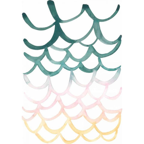 Mermaid Scales I Gold Ornate Wood Framed Art Print with Double Matting by Popp, Grace