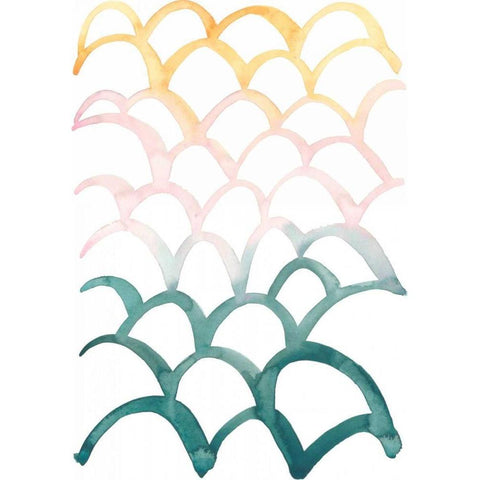 Mermaid Scales II Black Modern Wood Framed Art Print with Double Matting by Popp, Grace