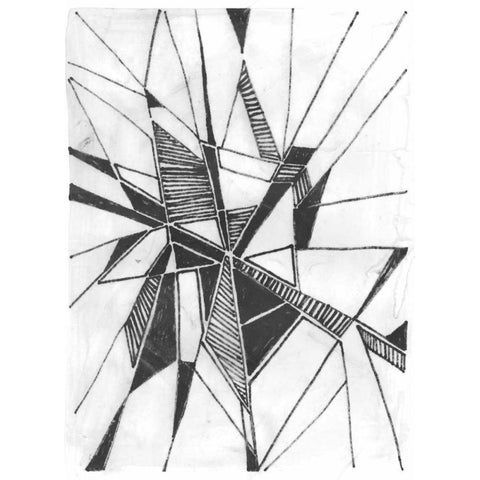 Symbol Imprint II Black Modern Wood Framed Art Print by Vess, June Erica