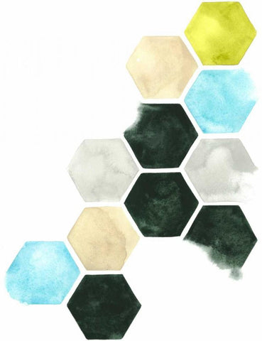 Hazed Honeycomb I White Modern Wood Framed Art Print with Double Matting by Popp, Grace