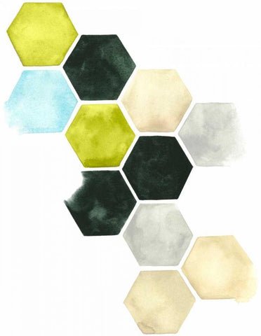 Hazed Honeycomb II White Modern Wood Framed Art Print with Double Matting by Popp, Grace