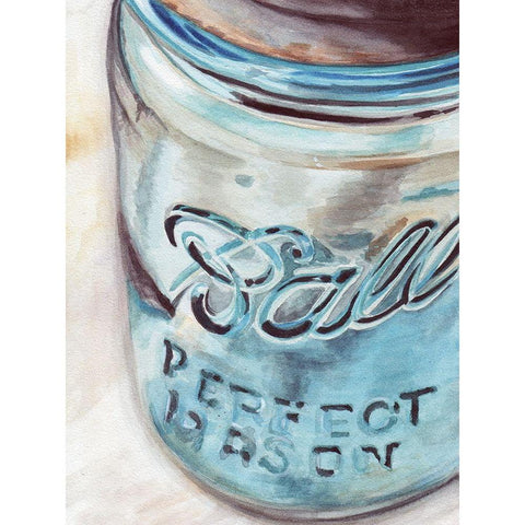 Custom Mason Jar I (ASH) Gold Ornate Wood Framed Art Print with Double Matting by Redstreake