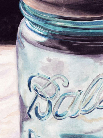 Custom Mason Jar II (ASH) Black Ornate Wood Framed Art Print with Double Matting by Redstreake