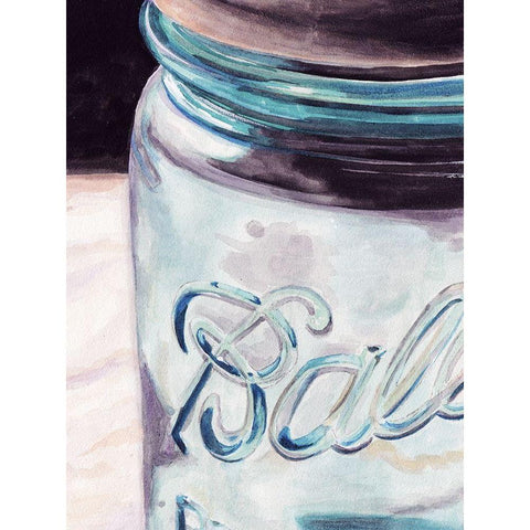 Custom Mason Jar II (ASH) Gold Ornate Wood Framed Art Print with Double Matting by Redstreake