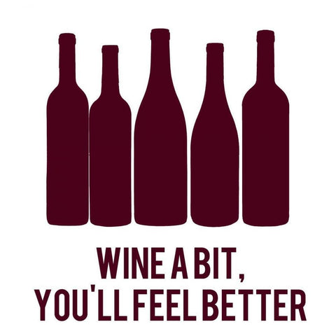 Wine Sentiment I White Modern Wood Framed Art Print by Hambly, Anna