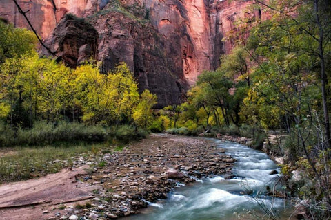 Looking Upstream I Black Ornate Wood Framed Art Print with Double Matting by Head, Danny