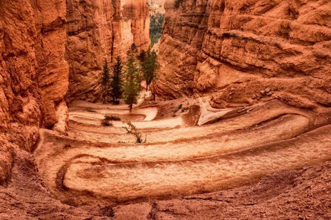 The Switchbacks White Modern Wood Framed Art Print with Double Matting by Head, Danny