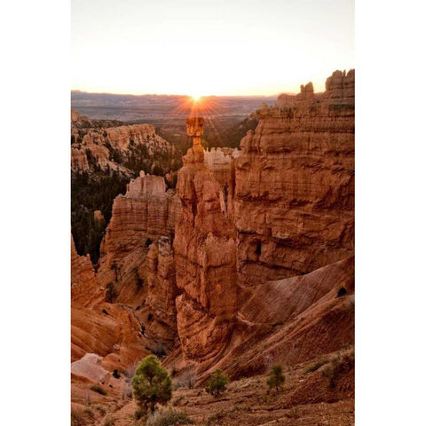 Sunstar Over Thors Hammer Gold Ornate Wood Framed Art Print with Double Matting by Head, Danny