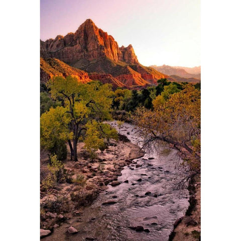 Sunset on the Watchman II Gold Ornate Wood Framed Art Print with Double Matting by Head, Danny