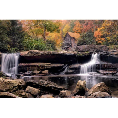 Below the Mill Black Modern Wood Framed Art Print by Head, Danny