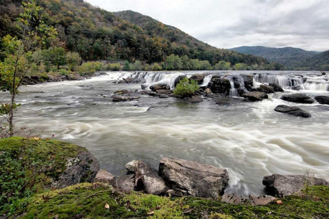Sandstone Falls II Black Ornate Wood Framed Art Print with Double Matting by Head, Danny