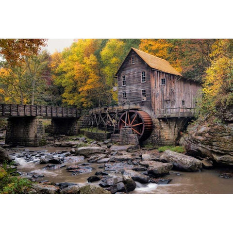 The Mill and Creek I Black Modern Wood Framed Art Print by Head, Danny