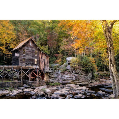 The Mill and Creek II Black Modern Wood Framed Art Print by Head, Danny