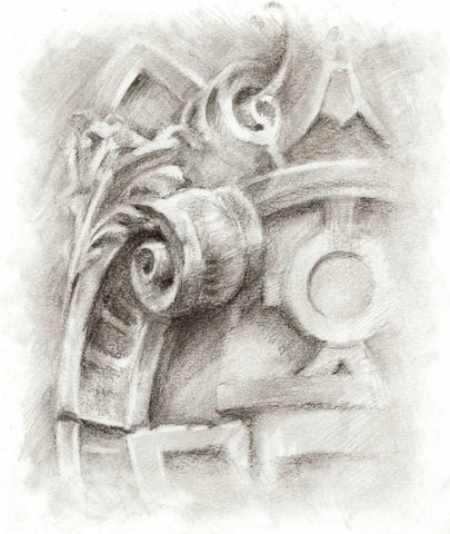 Frieze Study I Black Ornate Wood Framed Art Print with Double Matting by Harper, Ethan