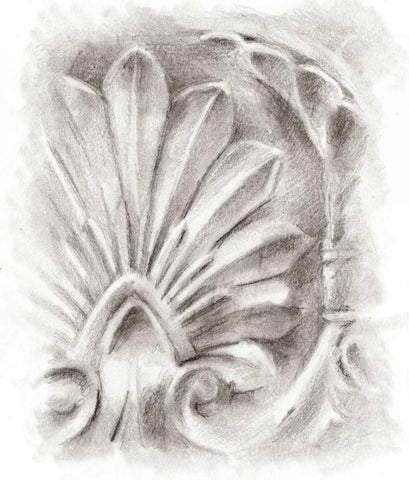 Frieze Study IV Black Ornate Wood Framed Art Print with Double Matting by Harper, Ethan