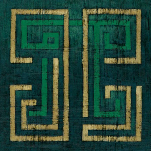 Emerald Diversion I Gold Ornate Wood Framed Art Print with Double Matting by Zarris, Chariklia