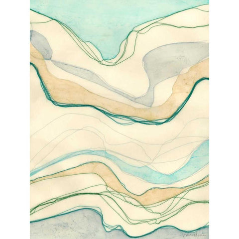 Ocean Cascade I White Modern Wood Framed Art Print by Lam, Vanna