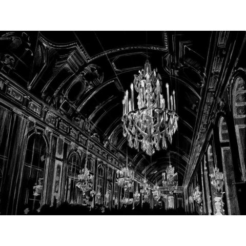 Ballroom Sketch White Modern Wood Framed Art Print by Harper, Ethan