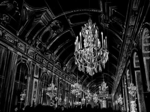 Ballroom Sketch White Modern Wood Framed Art Print with Double Matting by Harper, Ethan