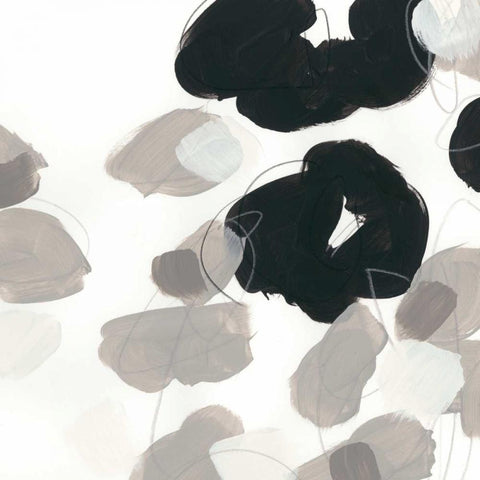Kinetic Flora VII Black Modern Wood Framed Art Print with Double Matting by Vess, June Erica