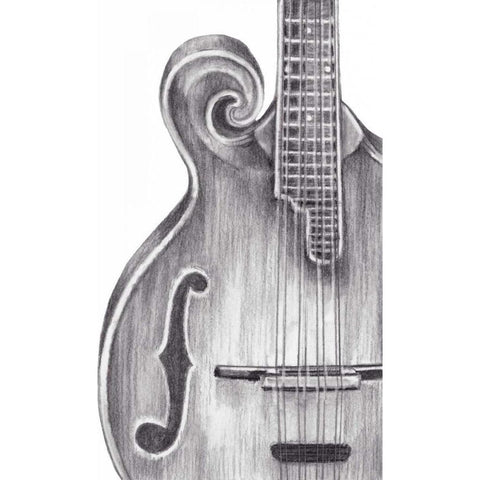 Stringed Instrument Study II Black Modern Wood Framed Art Print by Harper, Ethan