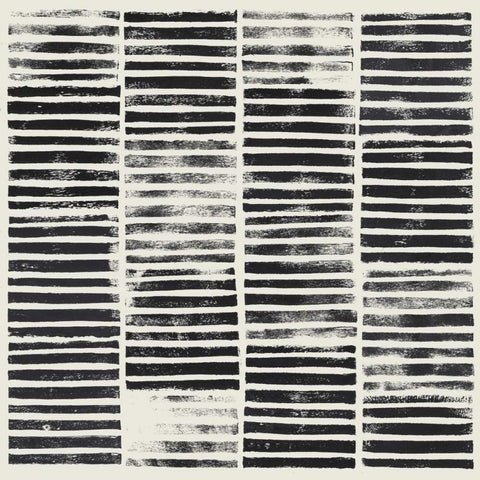 Stripe Block Prints I Black Ornate Wood Framed Art Print with Double Matting by Popp, Grace