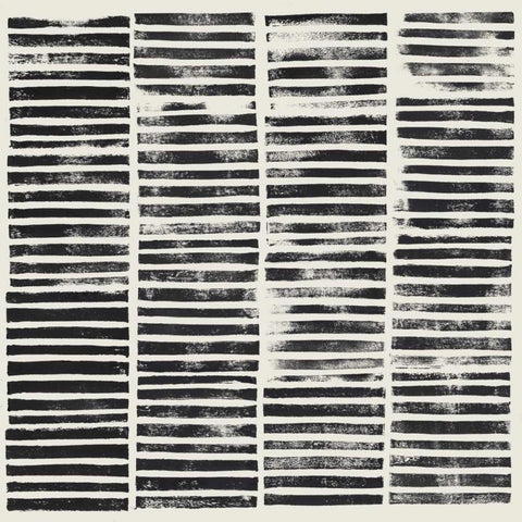 Stripe Block Prints II Black Modern Wood Framed Art Print by Popp, Grace
