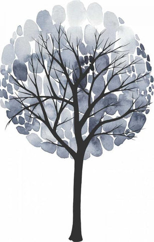 Midnight Elm I White Modern Wood Framed Art Print with Double Matting by Popp, Grace