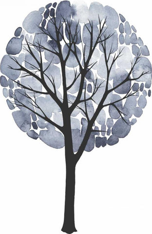 Midnight Elm II White Modern Wood Framed Art Print with Double Matting by Popp, Grace