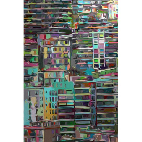 Stack II Black Modern Wood Framed Art Print by Burghardt, James